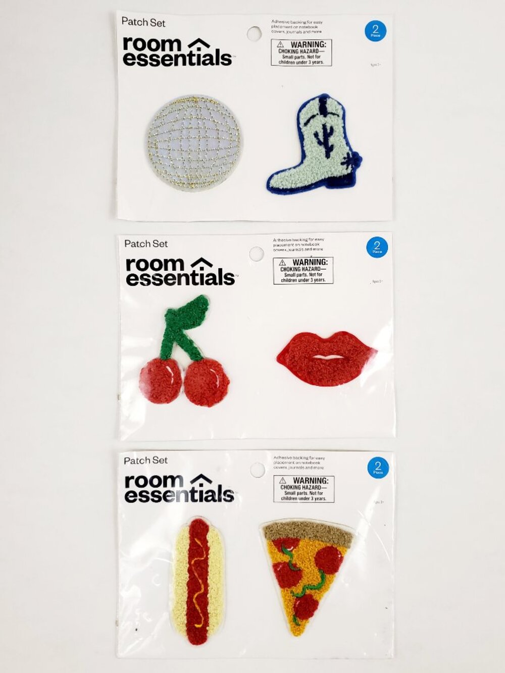 ROOM ESSENTIALS Kids Embroidered Adhesive Patch Set Bundle - Books Journal Bag